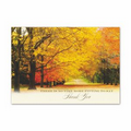 Autumn Spectacle Thanksgiving Card - Gold Lined Ecru Fastick  Envelope
